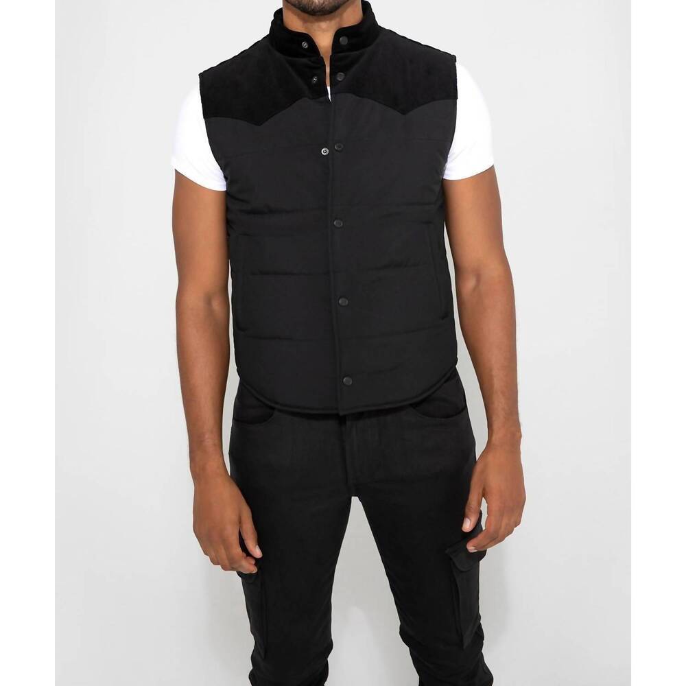 NEW MONFRERE wayne needle cord vest in noir